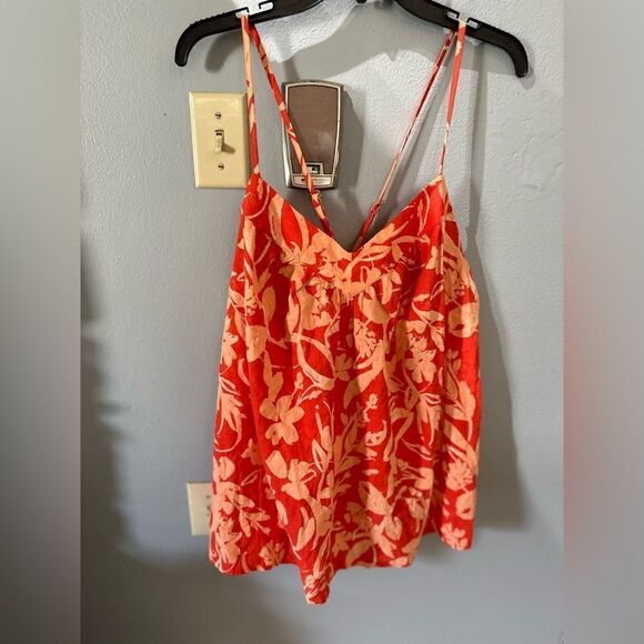 Ava & Viv Orange Floral Crossback Tabk Top NWOT Size 2X - Picture 6 of 15